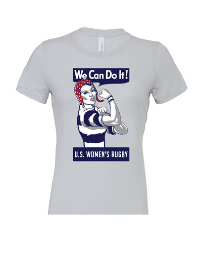 Rosie the Rugger Women's Rugby tshirt - color Silver - Rugby Ethos
