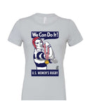 Rosie the Rugger Women's Rugby tshirt - Olympic Version - color Silver - Rugby Ethos