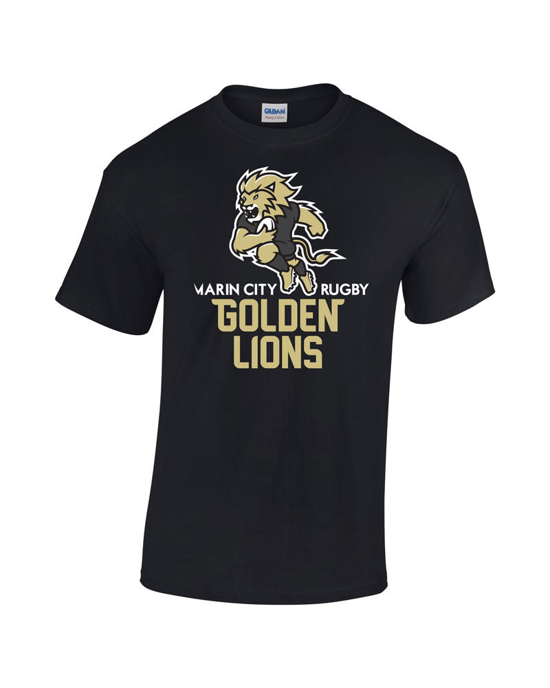 Marin City Golden Lions Youth Rugby tshirt - Black - Youth Sizes avail. - Rugby Ethos