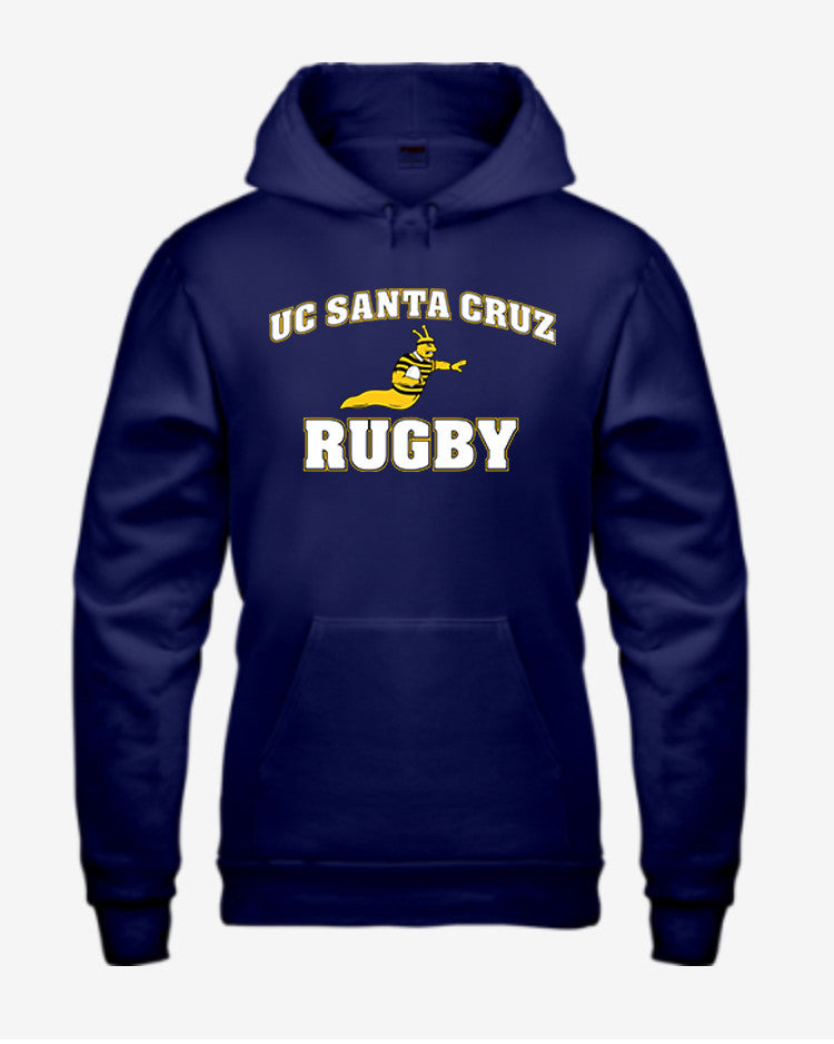 UCSC Slugs Rugby Hoodie - color Navy - Rugby Ethos