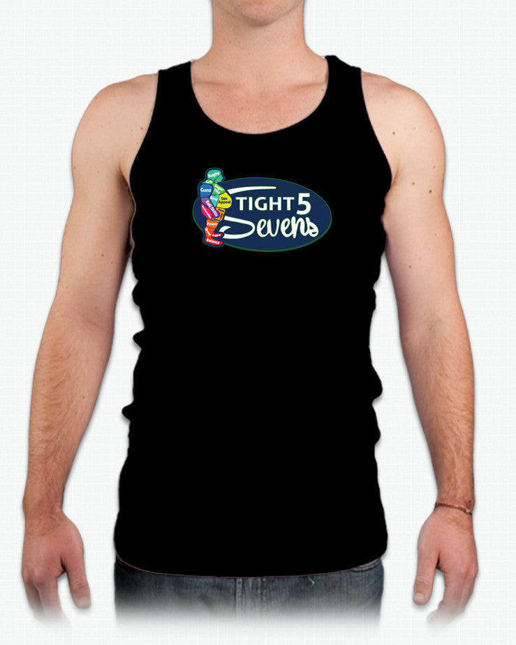 Tight 5 Sevens Tank-Style Rugby Shirt - color Black - with model - Rugby Ethos