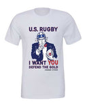 Uncle Sam - Defend the Gold! Rugby Shirt - color Silver -Rugby Ethos